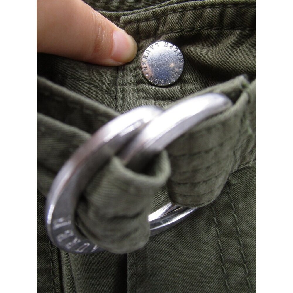 Lauren Ralph Laure Pants 14 Chino Khakis Belted Pockets Crop * - Picture 8 of 10